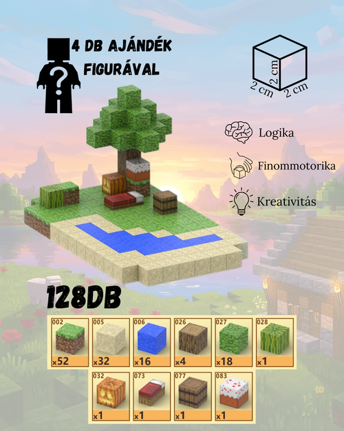 MágnesMóka - "Pixel sziget" 128 darabos készlet